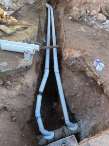 Sewer line running